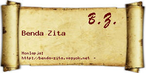 Benda Zita névjegykártya